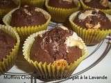 Muffins Chocolat Eclats de Nougat à la Lavande