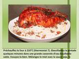 Pintade laquée aux nouilles et campignons