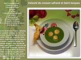 Velouté de cresson safrané et Saint Jacques
