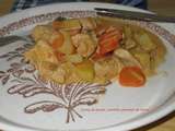Curry de poulet, carottes-pommes de tere