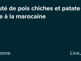 Velouté de pois chiches et patate douce à la marocaine