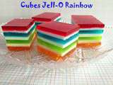 Cubes Jell-o rainbow