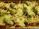 Pizza 3 fromages - Artichauts - Champignons -Jambon fumé