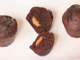 Muffins tout chocolat et coeur pralin