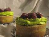 Angélique : tartelettes aux amandes,pistaches et framboises