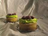 Angélique tartelettes aux amandes,pistaches et framboises