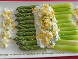 Asperges mimosa et sauce au fromage blanc