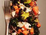 Salade de quinoa aux légumes rotis, brocolis et patate douce