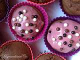 Cupcakes chocolat glaçage framboise