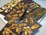Chocolats fins - tablettes aux fruits secs