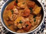 Curry de poisson, pommes de terre et potimarron