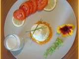 Flan de poisson et sa sauce citronnée au boursin ail et fines herbes