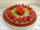 Gâteau : fraises, kiwis