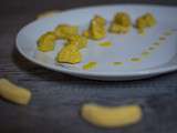 Curry de poulet au lait de coco, citron confit et bonbons à la banane