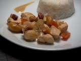 Poulet au lait de coco, rhum et fruits exotiques