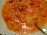 Strasbourg en potée de carottes et pommes de terre