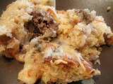 Gratin de pain sec et de viande a la façon de ma maman