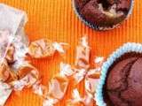 Muffins chocolat coeur  de caramel au beurre sale