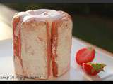 Charlotte aux fraises et coeur fondant au chocolat blanc