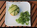Charlotte de courgette au coeur de chevre et sablé au parmesan