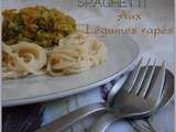 Spaghetti aux légumes rapés