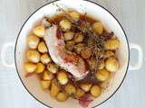 Filet mignon de porc au thym et pommes de terre grenailles (Pork fillet with thyme and new potatoes)