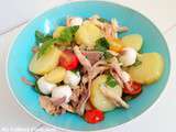 Salade de pommes de terre au poulet rôti et basilic (Potato salad with roasted chicken and basil=