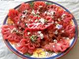 Salade de tomates cœur de bœuf au roquefort (Salad of beef heart tomatoes Roquefort)