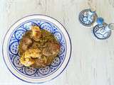 Tajine d'agneau au chou-fleur et aux petits pois (Lamb tagine with cauliflower and peas)