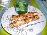 Brochettes de poulet mentholées, citronnées