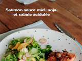 Saumon sauce miel-soja et salade acidulée