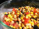 Salade de pois chiche, maïs et olives à la menthe
