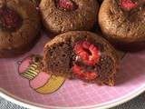 Muffins chocolat framboises
