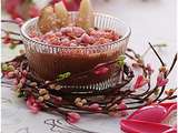 Mousse au chocolat praliné poires et biscuits roses Fossier
