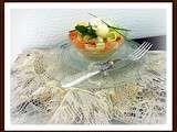 Petite salade de pappardelles, saumon, concombres