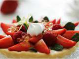 Tartelettes au fraises et framboises sur lit de panna cotta.....Qui a gagné le lot de viande des beaux quartiers