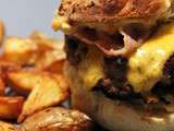 Burger au porc, piment et moutarde fenouil oignon