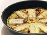 Omelette raclette et fondue d’échalotes au four