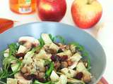 Salade aux champignons, pommes, parmesan et vinaigre de cidre