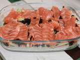 Salade de riz : saumon, algues et avocat façon sushi géant