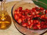 Tartare de fraises, basilic et huile d’olive