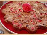 Cookie géant aux pralines roses et amandes