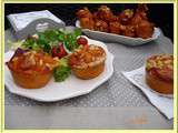Muffins à la Tomate, Lardons, Comté et Basilic
