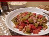 Poêlée de Haricots verts plats, Poivron, Tomates et Lardons