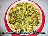 Quiche au brocolis, feta et chorizo