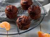 Cakes moelleux à l'okara de noix , mandarines et chocolat