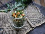 Salade de quinoa au chou Kale, avocat , saumon fumé , amandes