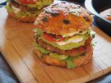 Burgers végétariens : guacamole, galettes de lentilles et mayonnaise maison