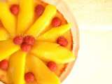 Cheesecake citron, framboises et mangue