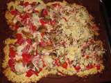 Fausse pizza avec une base de chou-fleur